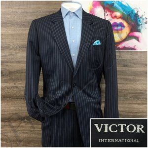 Jack Victor Mens‎ Suit 2 Piece Set Size 46 X-Long Jacket Blazer Pants Wool King